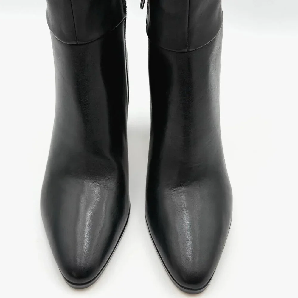 Calvin Klein Women's Size 7 M Dawna Leather Tall Knee High Boots Black NEW - Picture 4 of 13